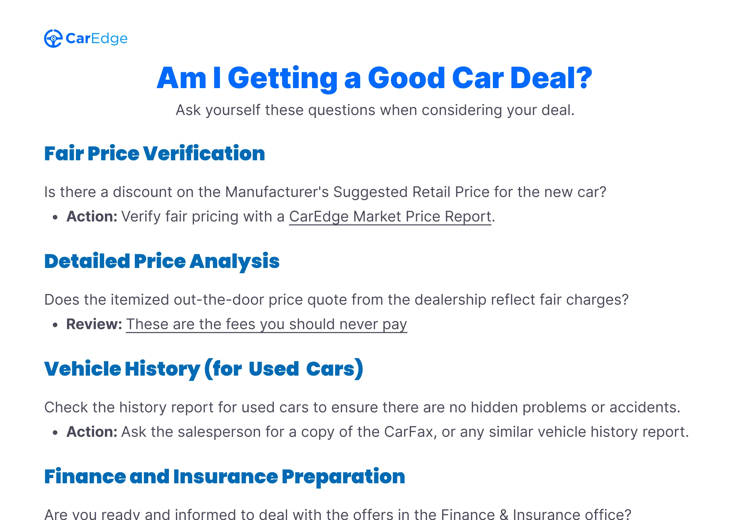 Am I Getting a Good Car Deal Guide preview