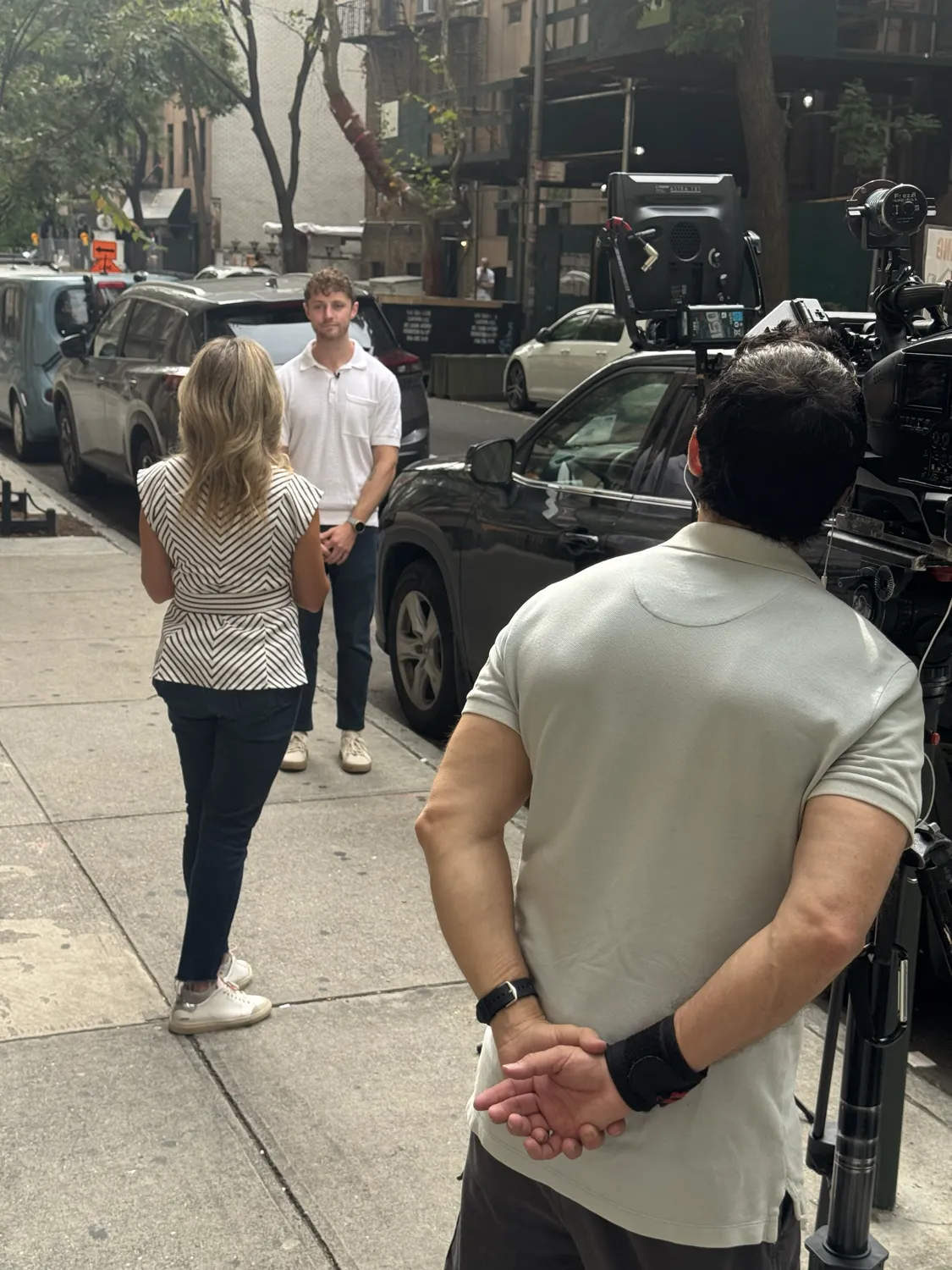 Behind the scenes of a CarEdge video shoot in New York