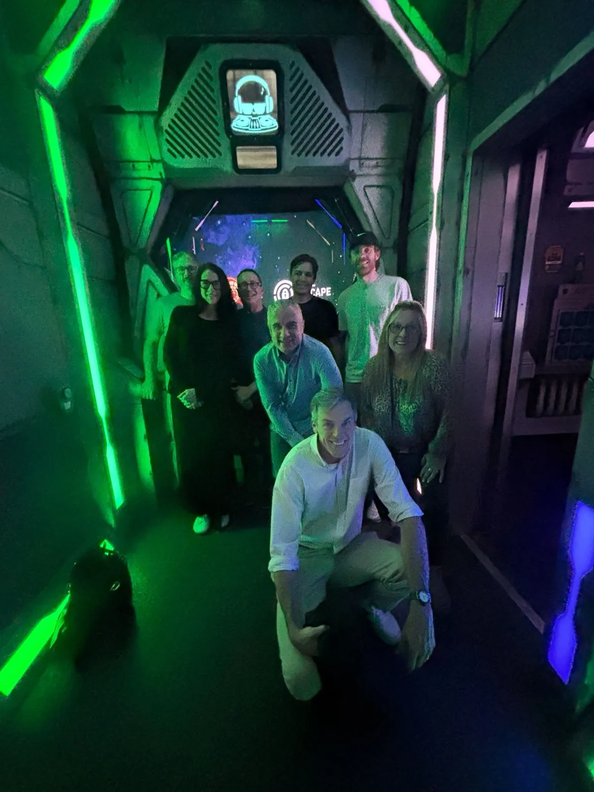 The CarEdge team together at a company escape room